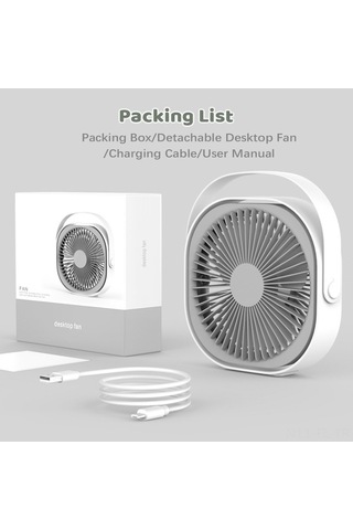 Pazly Çevreleyici Masa Fanı M102, 4000mah Pil, 360 Derece Dönem, Sessiz, Taşınabilir, Ev Tipi, Pembe