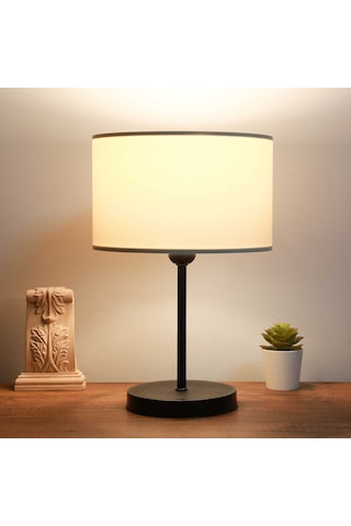 Homing Krem Kumaş Metal Gövdeli Abajur Ayd-2849 Krem