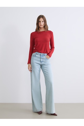 Lcw Everyday Kırmızı Bisiklet Yaka Kadın Body