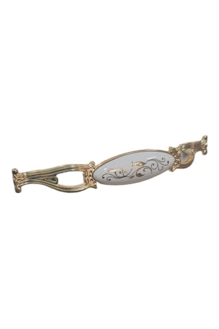 Zümre 128 Mm Metal Gold Kasa Beyaz Sarmasık Desenli / 5 Adet Sarı