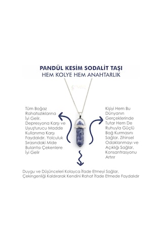 Mystic Energy Sodalit Taşi Pandül Ister Kolye Ister Anahtarlık Altın
