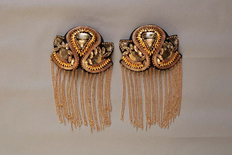 Sweet Night Omuz Askıları 2'li, Zincirli Broşlar 226185246 Altın Rengi