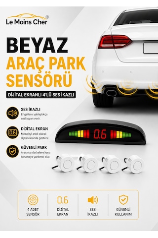Fiat Palio Weekend Beyaz Araç Park Sensörü Dijital Ekranlı 4'lü Ses İkazlı