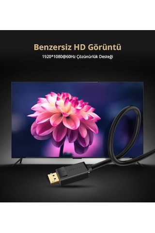 Ugreen Displayport To Vga Görüntü Aktarma Kablosu 1.5 Metre, 10247
