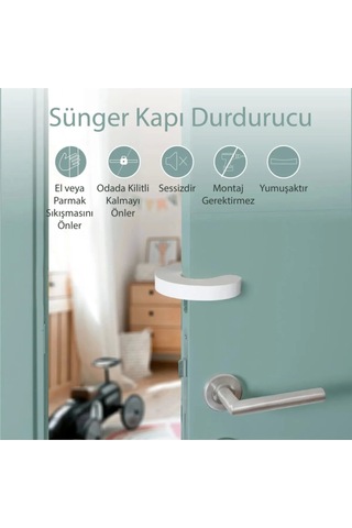 1 Adet Sünger Kapı Durdurucu Bebek Güvenliği Koruyucu Çok Renkli