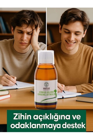 Gınkgo Biloba Ginseng Sitikolin Sıvı Takviye Edici Gıda 150 Ml
