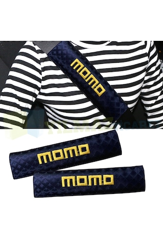 Momo Logo Nakışlı Emniyet Kemer Kılıfı Ped 2 Adet Yüksek Kalite