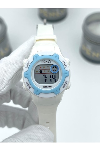 Penly Su Geçirmez Dijital Çocuk Kol Saati 8203 Model Beyaz +4 Renk Kronometre-alarmlı 5atm