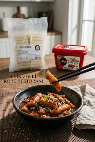 Tteokbokki Kore Pirinç Keki 1 Kg Ve Helal Gochujang 500 Gr Set