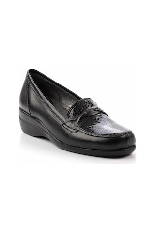 Bambi Siyah Siyah Leather Kadın Dolgu Topuklu Ayakkabı K01531123503 Siyah Siyah