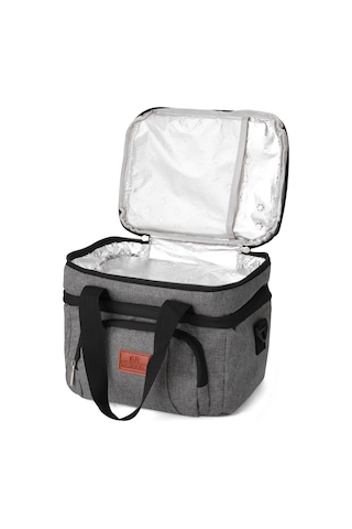 Symbee 8l Isı Saklama Çanta, Dışarı Piknik İçin Taşınabilir, Su Geçirmez, Tek Omuzlu Yemek Çantası B-8040 26x19x21cm Gri