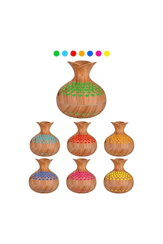 Led Işık Aromaterapi Difüzör Ev Küçük Vazo Sessiz Nemlendirici Aromaterapi Difüzör 2 In 1 Koyu Ahşap