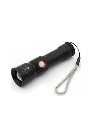 Panther Led El Feneri Usb Şarjlı Zoom Pt-4060 Siyah