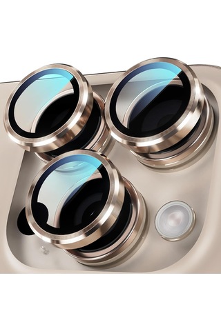 Apple Uyumlu iPhone 16 Pro Max Raze Metal Kamera Lens Koruyucu Çöl