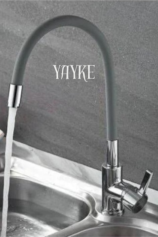 Yayke Gri Renkli Oynar Başlıklı Musluk Batarya Başlığı Kobar