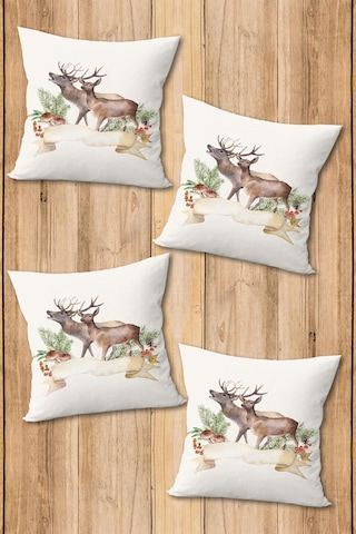 Dijital Baskılı Yumuşak Dokulu 4 Lü Kırlent Kılıfı Takımı 43x43 Cm Krl0055 Renkli