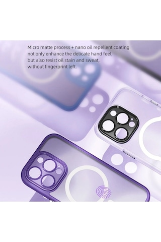 Rock Apple Uyumlu iPhone 15 Pro Max Kılıf Guard Touch Lens Korumalı Magsafe Anti Shock - Titanium Gray Titanium Gray