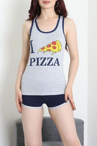 Modi Şortlu Pijama Takımı Grisarı - 52357.2161. AÇIK GRİ