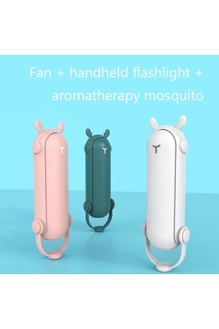 Ds208 Katlanır Çok Fonksiyonlu Usb El Feneri Fanı Taşınabilir Aromaterapi Sivrisinek Kovucu Mini El Fanı Pembe