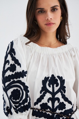 Peraluna MASUMI DRESS %100 Pamuk Diz Hizası Yazlık Kadın Elbise B