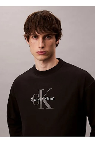 Calvin Klein Jeans Uzun Kollu Penye Monologolu Bisiklet Yaka Erkek Sweatshirt Lv04rd242g-cef Mavi