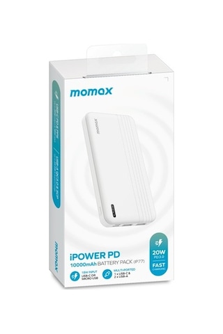 Momax IP77D IPower PD 10.000 mAh Powerbank Beyaz