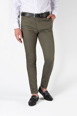 Yeşil Slim Fit Pamuklu İtalyan Kesim Pantolon Yeşil