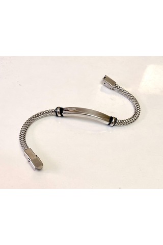 Silver Renk İnce Kordon Çelik Erkek Bileklik 22 Cm