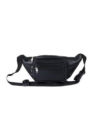 Lederax %100 Hakiki Deri Freebag Bel Çantası Siyah 001