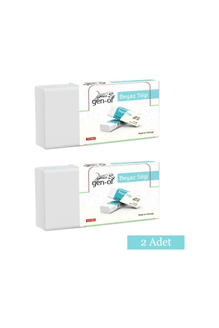 Gen-of No:20 Büyük Boy Pvc Free Beyaz Silgi 2 Adet