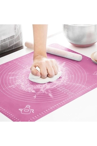 Silikon Ölçülü Hamur Açma Matı Hamur Açma Örtüsü Büyük Boy 50x40 Bx40