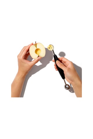 Lexroo Good Grips Paslanmaz Çelik Kavun Kesicisi, Siyah/gümüş