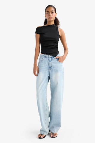 Defacto Slim Fit Dar Kesim Tek Omuzlu Ribana Siyah Bluz F2453ax25smbk81 Siyah