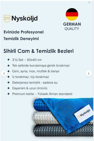 Solıngen 3 Lü Mikrofiber Sihirli Bez Açık Gri