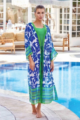 Mayo Üzerine Tek Pareo Kaftan Armaranta 6126 Saks Saks Mavi