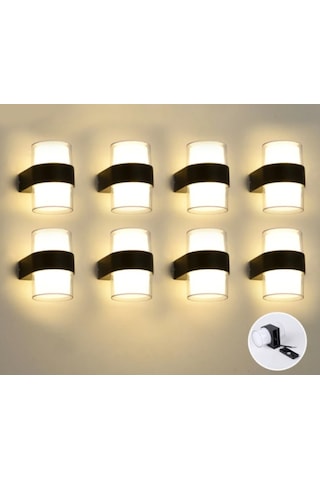 8 Adet Duvar Led Lamba 12w Gün Işık3200k Bahçe Teras Iç&dış Mekan Gün Işığı