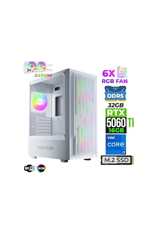 Fazeon Astra X840 i9-14900KF 32 GB 1 TB M.2 NVMe SSD 16 GB RTX5060Ti Free Dos Masaüstü Oyuncu Bilgisayarı