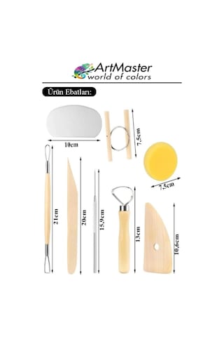 Seramik Başlangıç Boya Seti 29 Parça 1 Paket Fırça Palet Kil Hamuru Modelaj Akrilik Boya Ebeşuar Modelleme Heykel