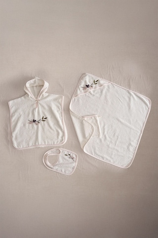 Ecocotton Olivia Krem %100 Organik Pamuk 4 Parça Bebek Panço Seti Krem