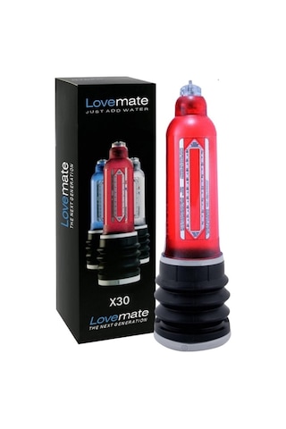 Truva Shop Lovemate Hydromax X30 Sulu Vakum Penis Pompası (Kırmızı)