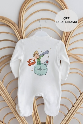 Lilabio %100 Organik Isme Özel Isimli 10lu Hastane Çıkışı Küçük Prens Ekru