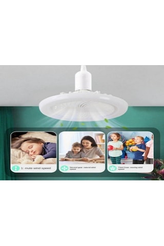Ximistore9 Beyaz Ev Ofis Mutfak Kullanıma Uygun E27 Vidalı 85-265v 3200k-6500k Led Fanlı Lamba, Uzaktan Kumandalı, Enerji Tasarruflu, Parlak Ve Göz Koruyucu Beyaz