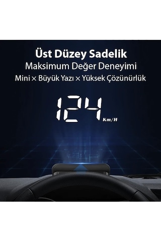 Head Up Display Ön Cam Sanal Gösterge Ekranı Hız Göstergesi Yağ Turbo Basınç Göstergesi