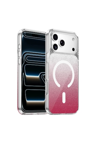 Onegif Apple iPhone Uyumlu 17 Pro Max Sora Simli Magsafe Kapak - Kırmızı Çok Renkli