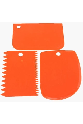 Hamur Kesici Kek Ekmek Dilimleme Pişirme Kazıyıcı Kek Bıçağı Spatula 16z Turuncu 3 Adet/Takım