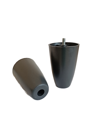 Armut Plastik Baza Mobilya Koltuk Ayağı 8 Ad. Siyah 12cm M8 Vida