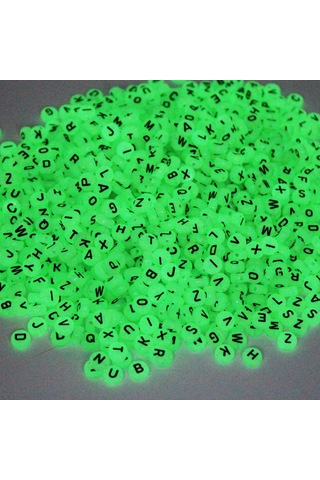 Karanlıkta Parlayan Harf Boncuk Elips 6 Mm 250 Gr