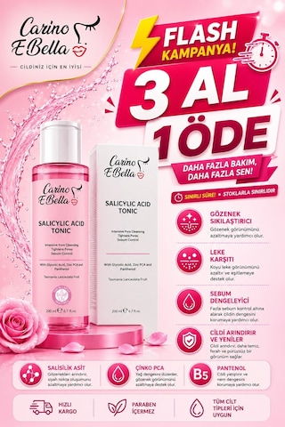 Salicylic Acid Tonik 200 Ml Akne Karşıtı Gözenek Sıkılaştırıcı Tonik