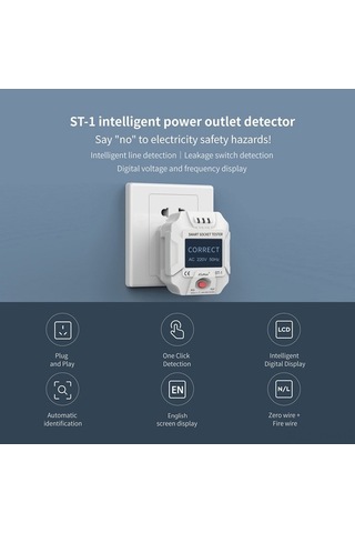 Besthome1 Smart Lcd Screen Duka St-1 Plug Tester - Versatile Electrical Circuit Control