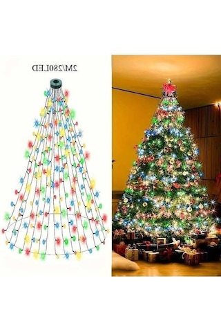 Trendooze 1 Adet Gaojunshop01 Led Noel Işığı 280 Led 8 Mod Ağaç İç Dış Dekorasyon